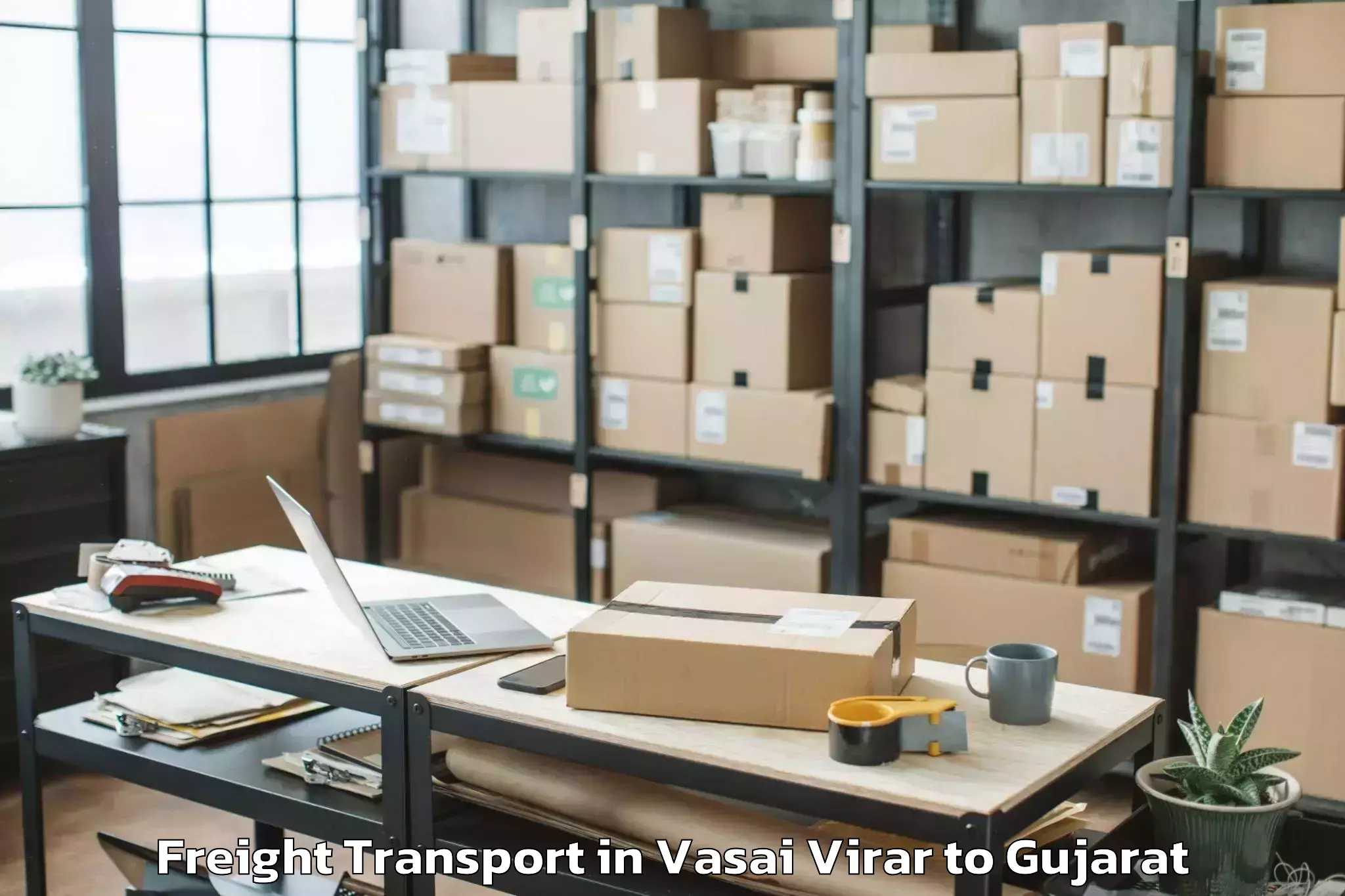 Hassle-Free Vasai Virar to Khambhalia Freight Transport